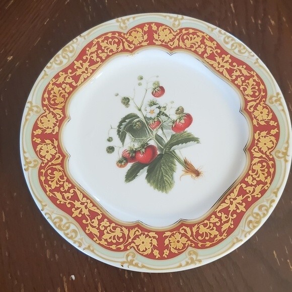 Andrea by Sadek 'Winterthur' Fruit Decor set of 4 Plates - 8.25"  MIJ - Picture 7 of 10